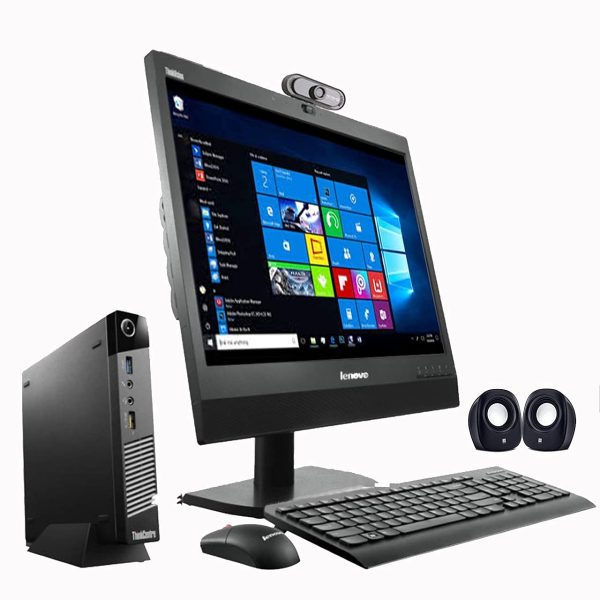 (Refurbished) Lenovo ThinkCenter 19 ” AIO Desktop Set(Intel i5 4thGen/ 8GB/256GB SSD/19 “esHD Monitor+Keyboard+Mouse+Tiny CPU+FHD Webcam+Mic+Speakers+Wifi/Windows 10 Pro/MS Office/PAN India Warranty)