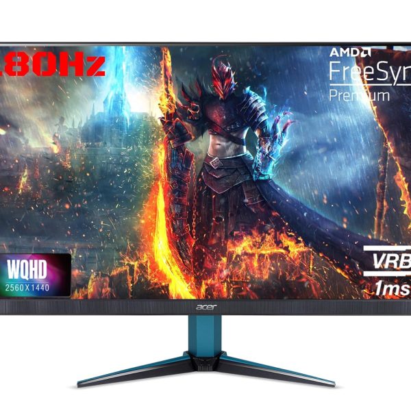 Acer Nitro Vg271U M3 27 Inch IPS Wqhd 2560X1440 Pixels Gaming Backlight Led LCD Monitor|180Hz Refresh Rate|0.5 Ms Response|Dci-P3 95%,Hdr10 Support|2X Hdmi,1X Dp|Eye Care|Stereo Speakers,Black