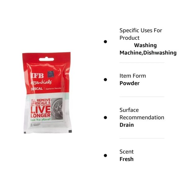 ALOKAH Descale Powder For Washing Machine Drum Cleaner & Tub Cleaner, Washing Machine Cleaner Powder For All Front & Top Load Washing Machine Descaling Powder 100G (Pack Of 5)