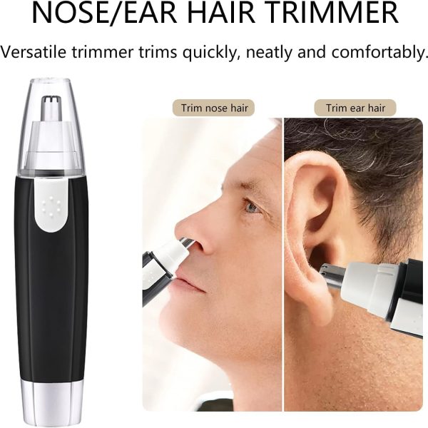 OM CLAER 3 in 1 Electric Nose & Ear Hair Trimmer for Men & Women | Dual-edge Blades |Painless Nose and Ear Hair Remover Trimmer Eyebrow Flawless Electronic