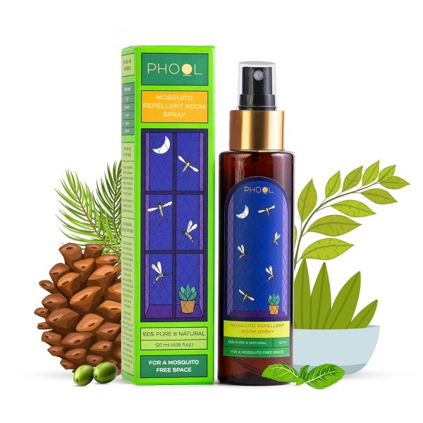Phool Mosquito Repellent Room Spray I 120 ml | DEET-free | Babies and Mother safe | Protective Shield Against Mosquitos | Extended protection for upto 6+ hours | Infuses your House with Pleasant Scent of Rosemary and Lavender