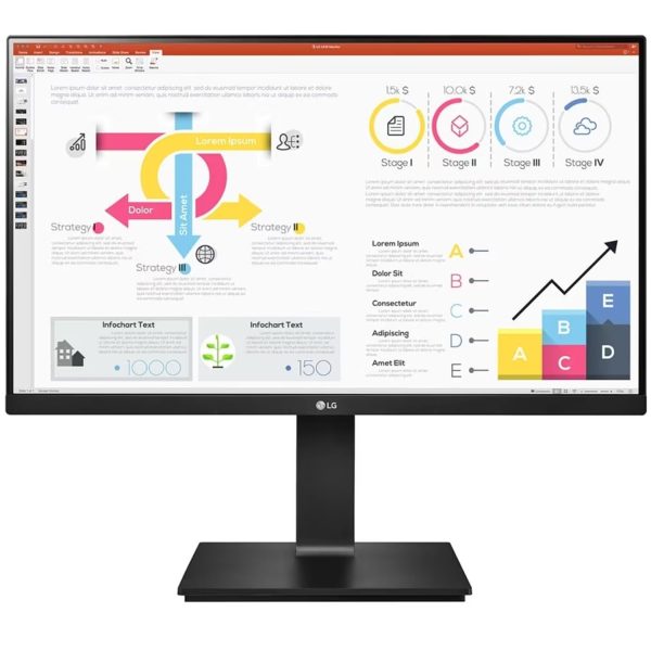 LG 24 inch (60.45 cm) QHD (2K) 2560×1440 Pixels, IPS-sRGB 99%, Height Adjust, Pivot (2Way), Swivel, Tilt, USB-C (65W PD) Display Port, HDMI, Black Color – 24QP750