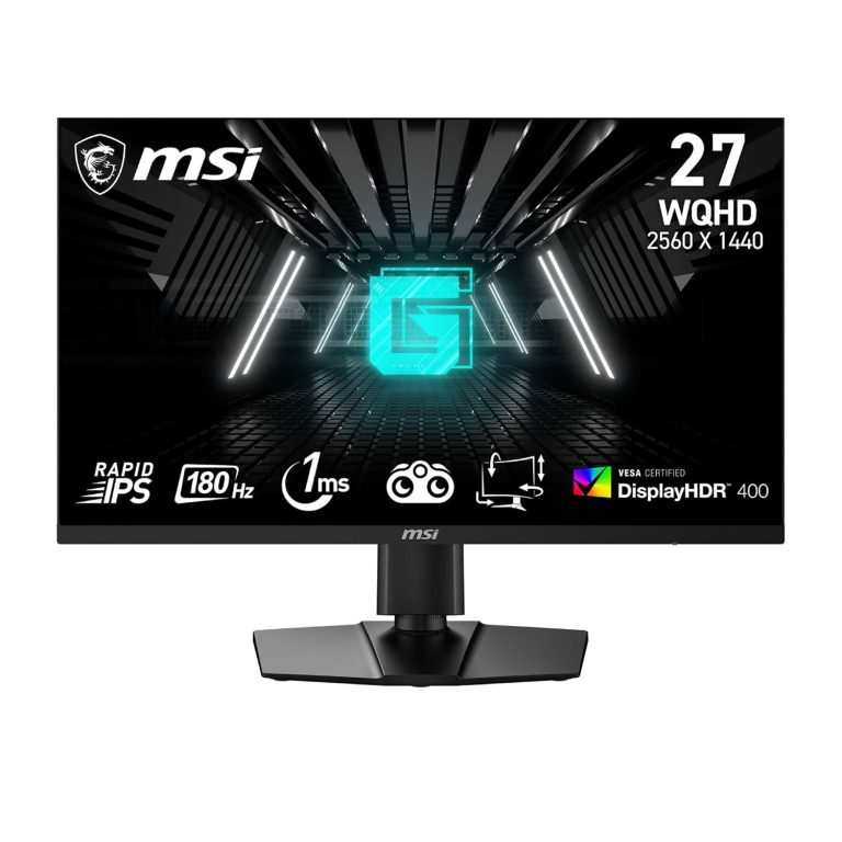 MSI G274QPF E2 27 Inch WQHD Gaming Monitor - 2560 x 1440 Rapid IPS Panel, 180 Hz / 1ms, 119% sRGB Colour Gamut, Display HDR 400, Adjustable Stand - DP 1.4a, HDMI 2.0b, USB Type-C